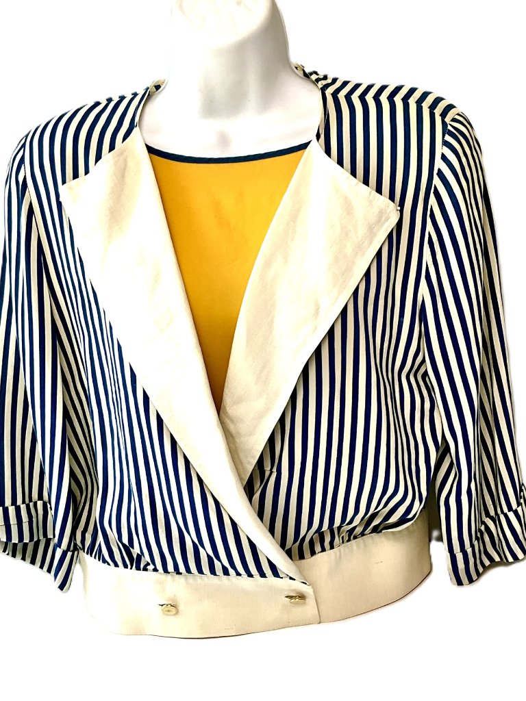 Vintage Marika Blu 100% Silk Jacket & Camisole Set It 44 Italy